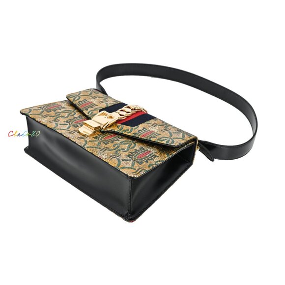Gucci Small Sylvie Multicolor Brocade Shoulder Bag - Picture 5 of 12